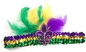 Mardi Gras Feathered Headband