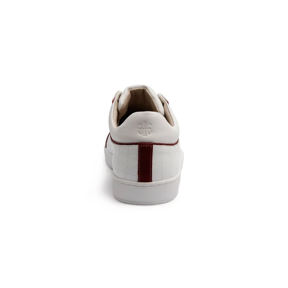 Men's Duke White Red Leather Sneakers 05291-002