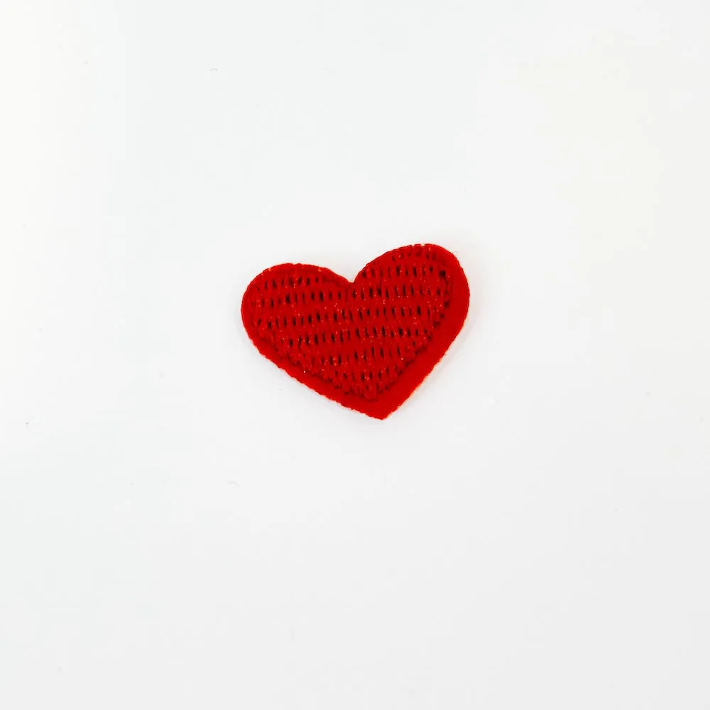 Mini Red Heart Iron On Patch