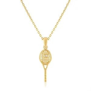 Petite Racquet with bezel CZ pendant