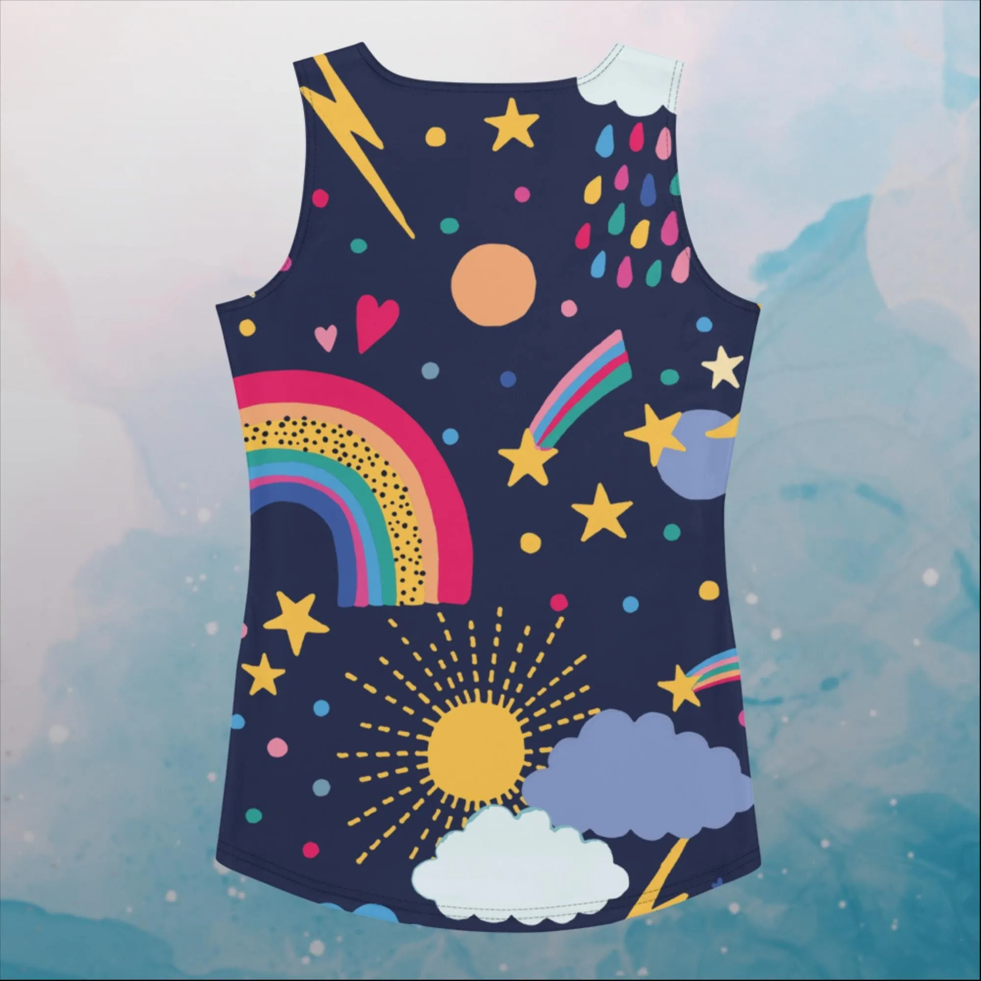 Rainbows and Rain Clouds Weather Themed Sublimation Tank Top