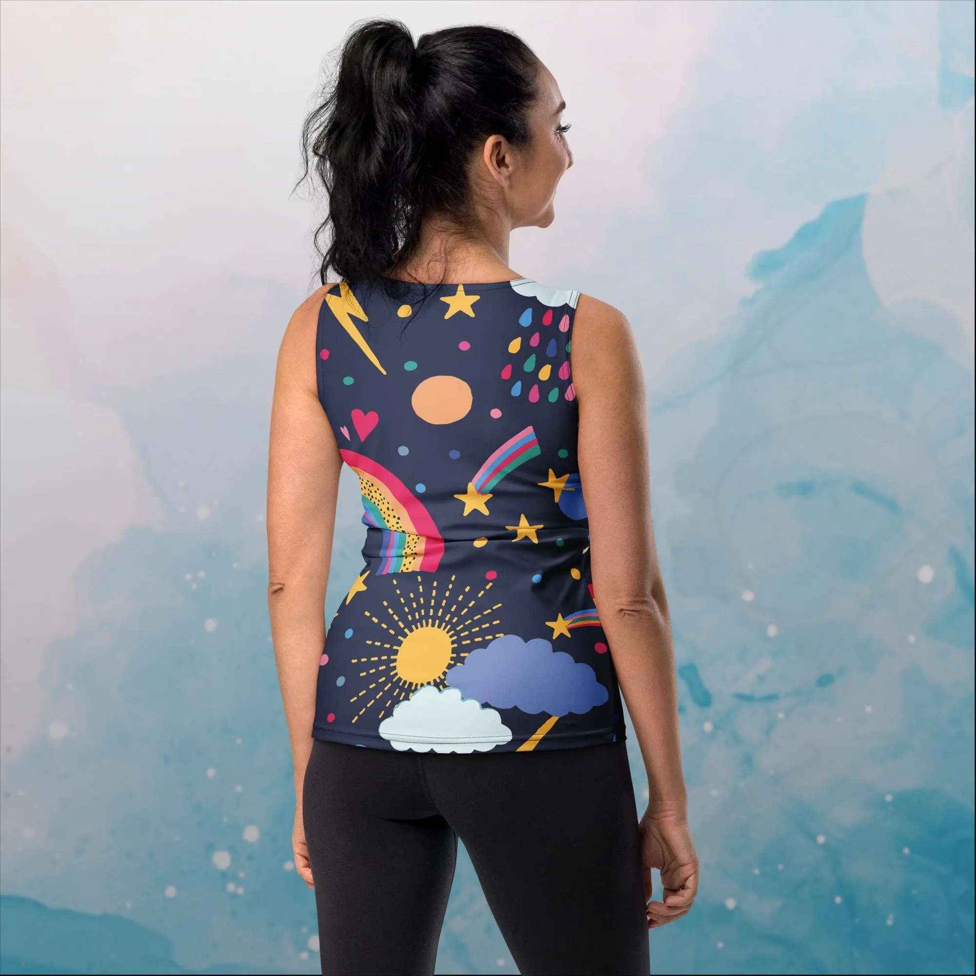 Rainbows and Rain Clouds Weather Themed Sublimation Tank Top