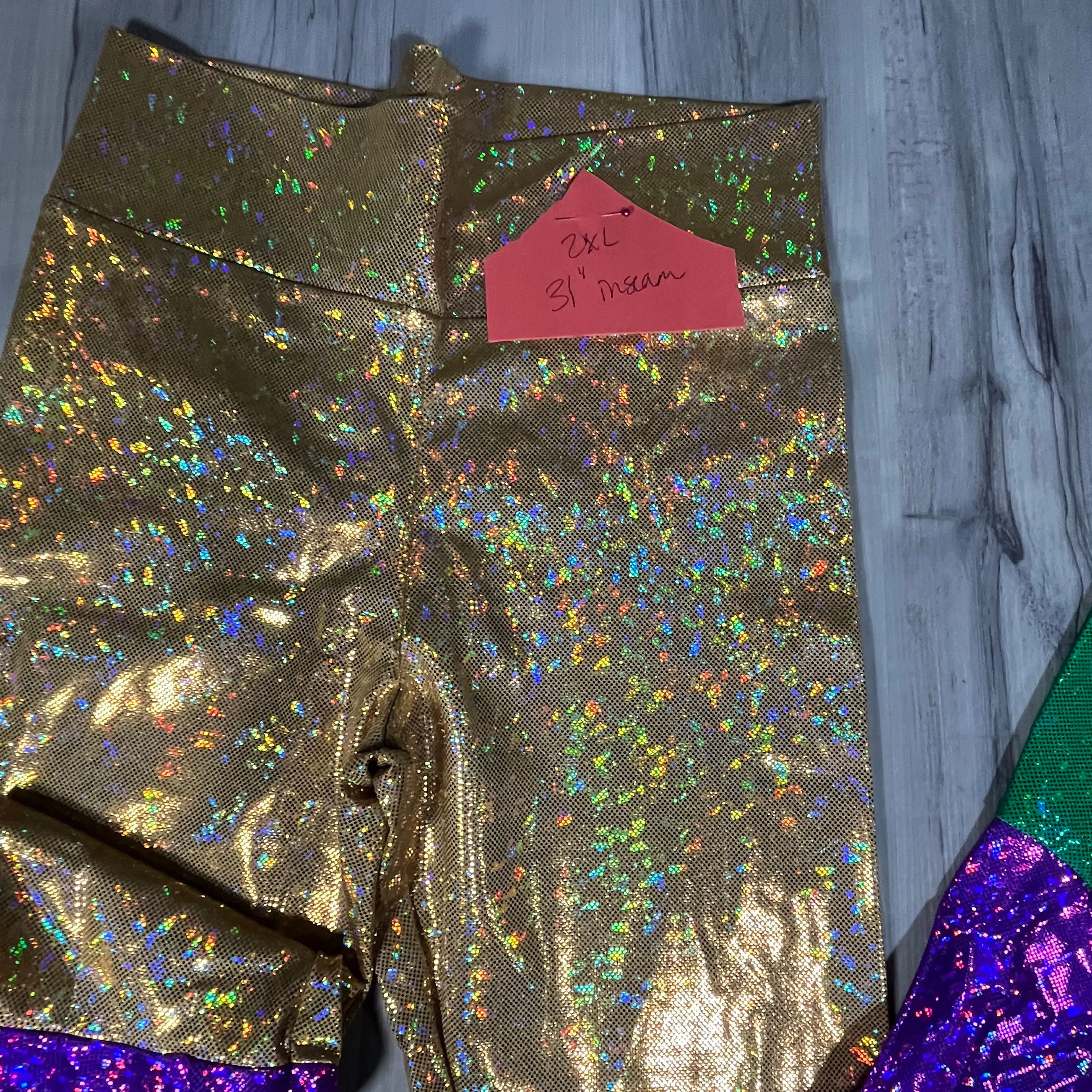 SALE - 2XL w/ 31" Inseam - Mardi Gras Bell Bottoms -  Tiered Flare Pants