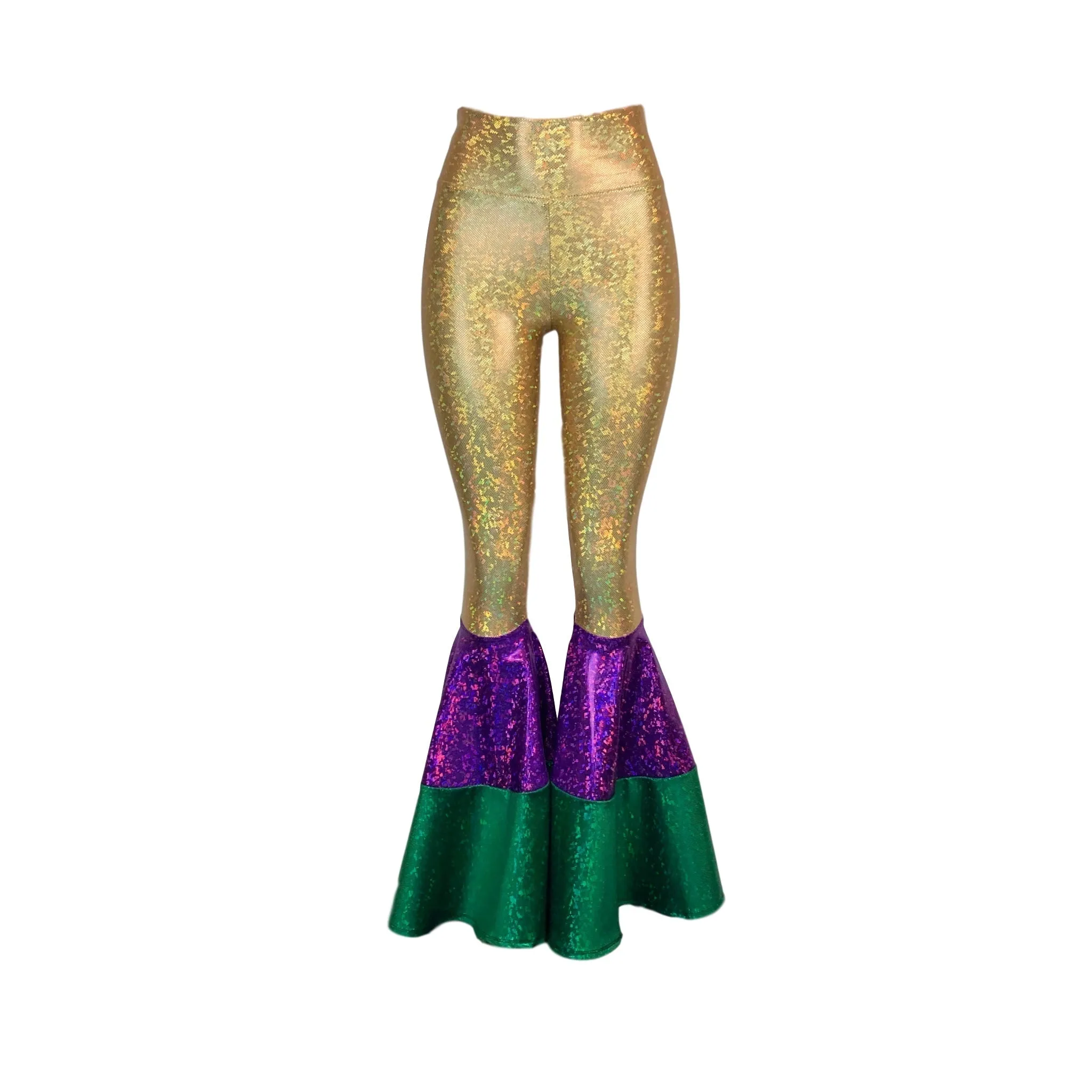 SALE - 2XL w/ 31" Inseam - Mardi Gras Bell Bottoms -  Tiered Flare Pants