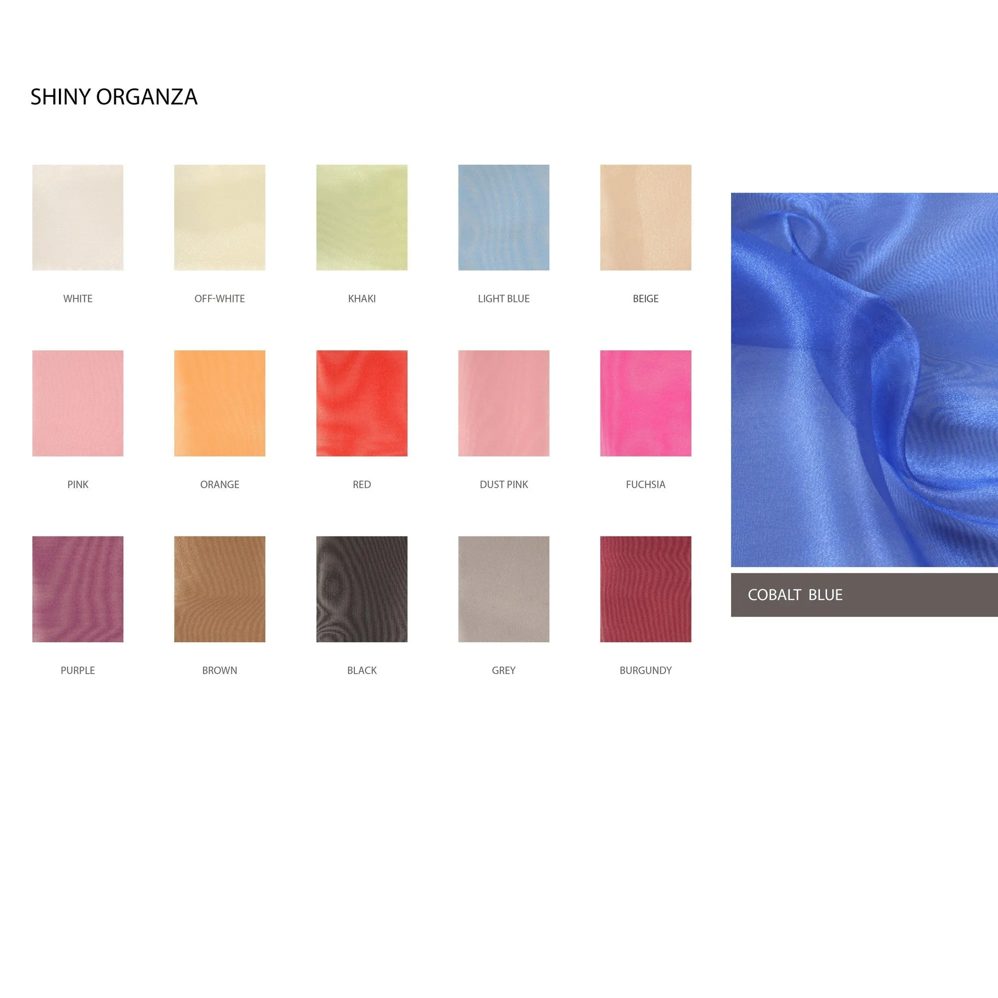 Shiny Organza - 16 Colors Available