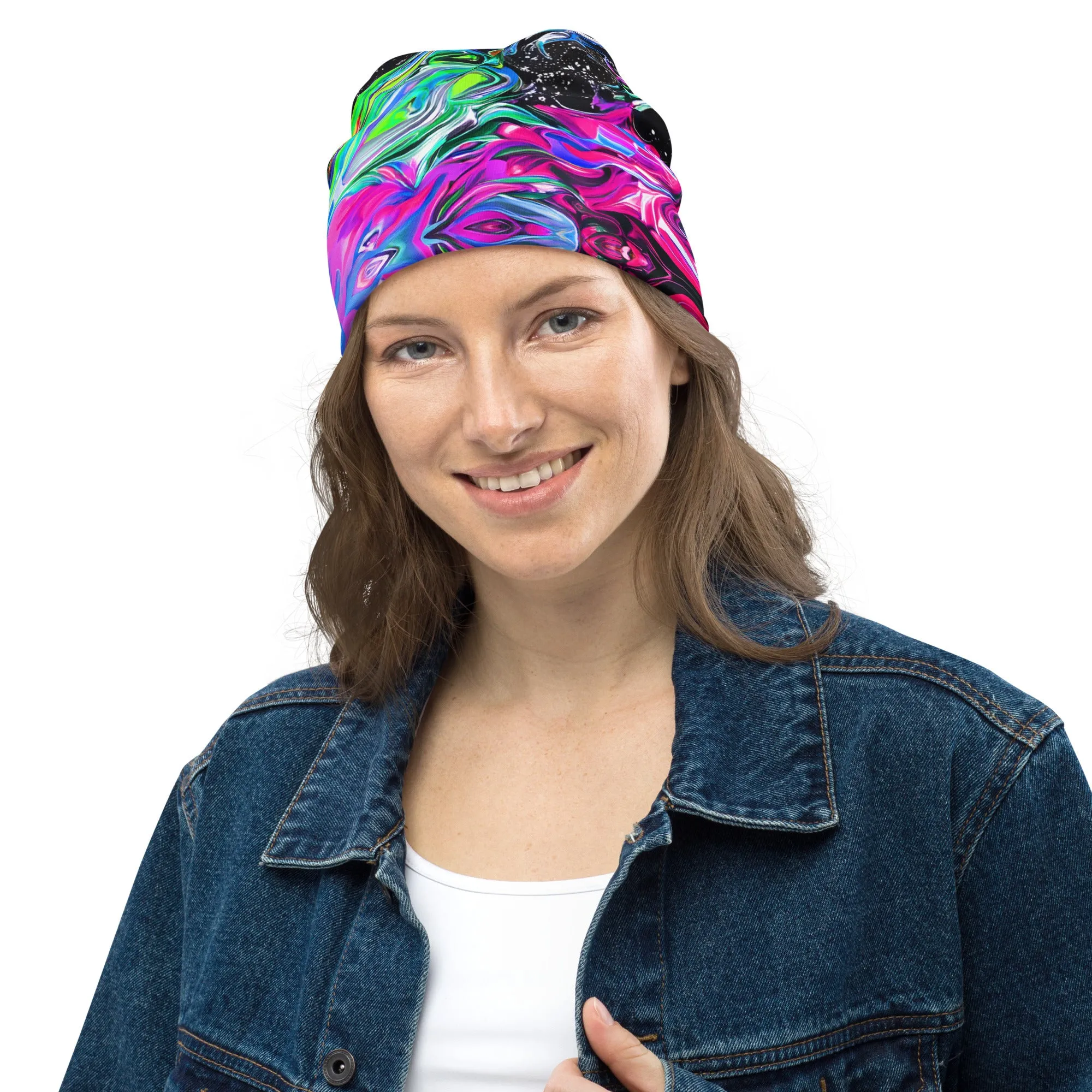 Trippy Color Swirls Beanie