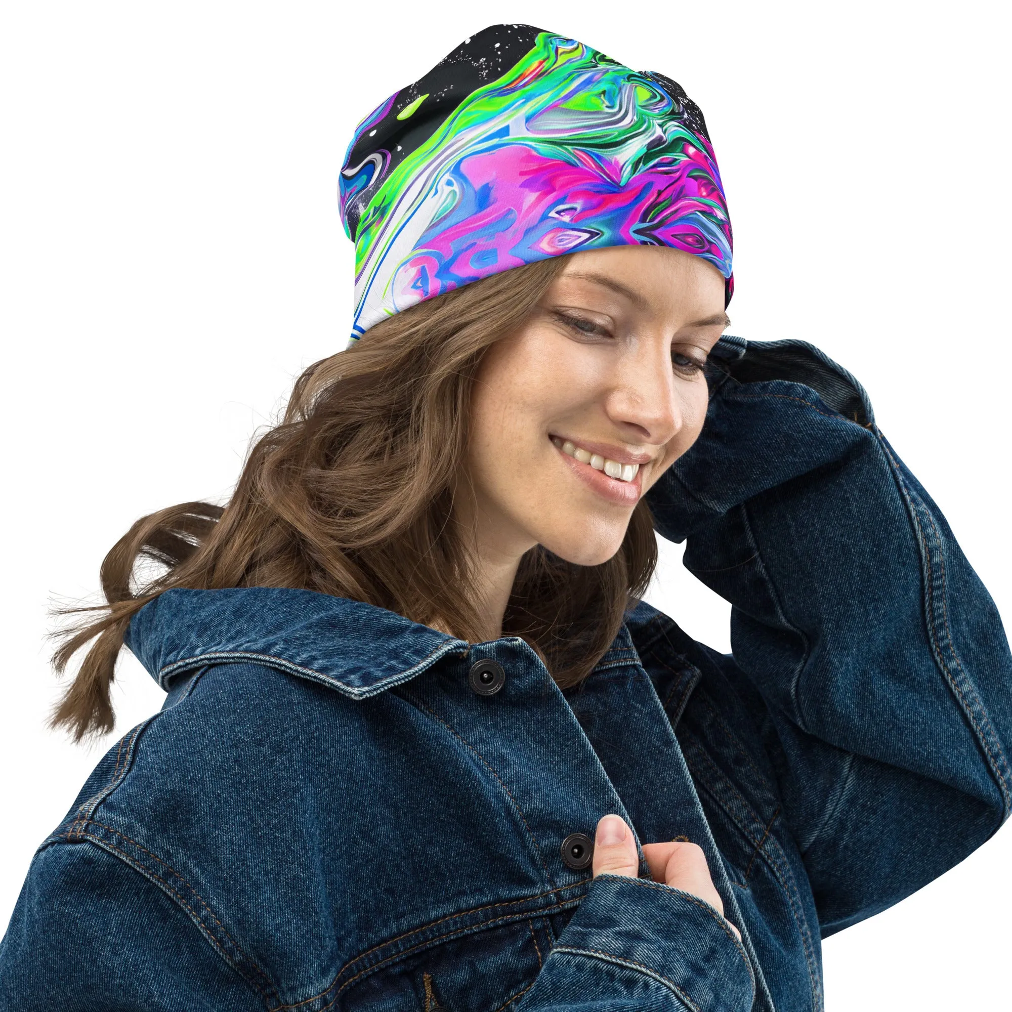 Trippy Color Swirls Beanie