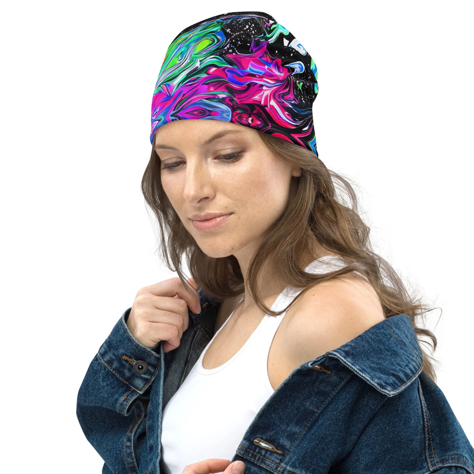 Trippy Color Swirls Beanie