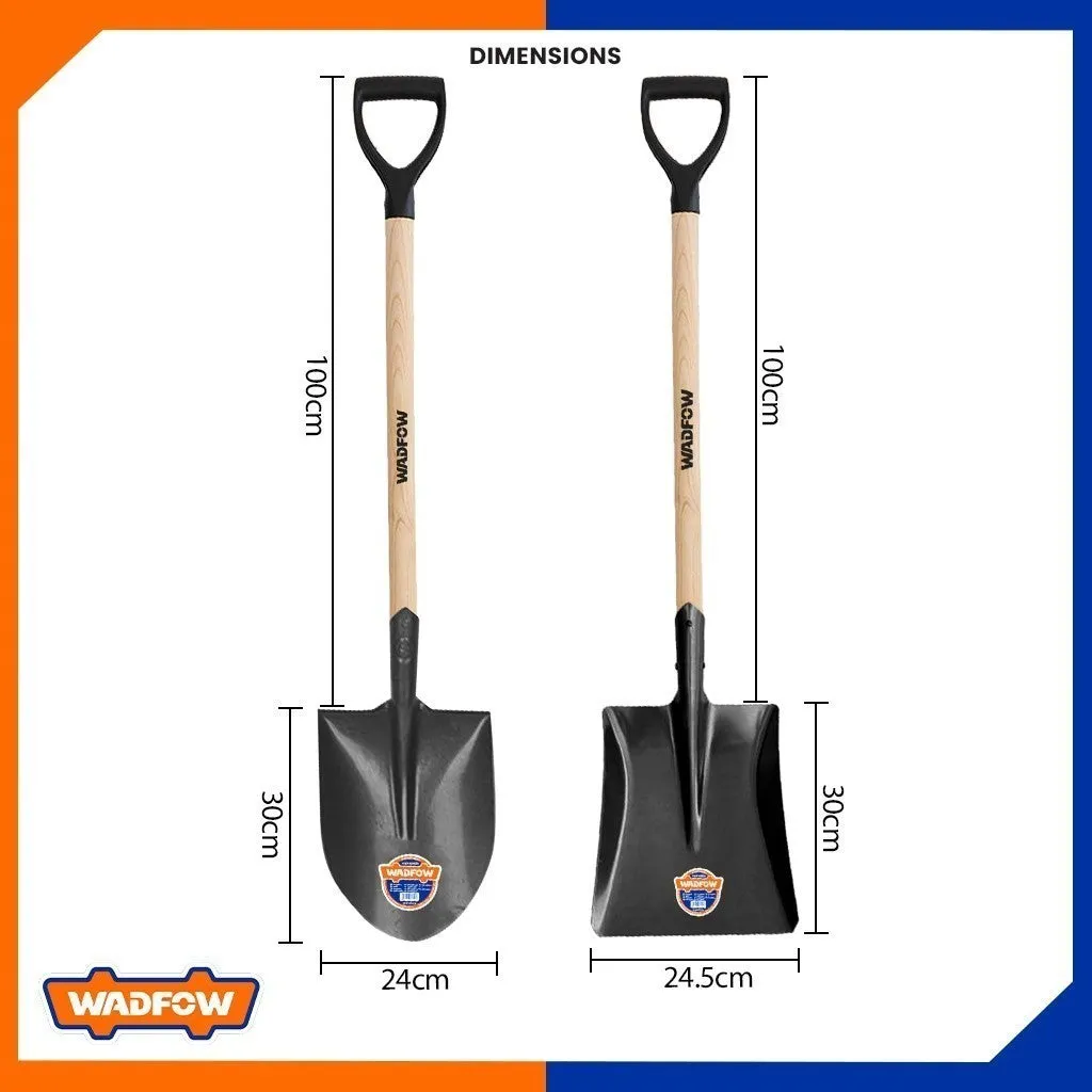 WSE13 Shovel with wooden handle Round & Square (1000mm)